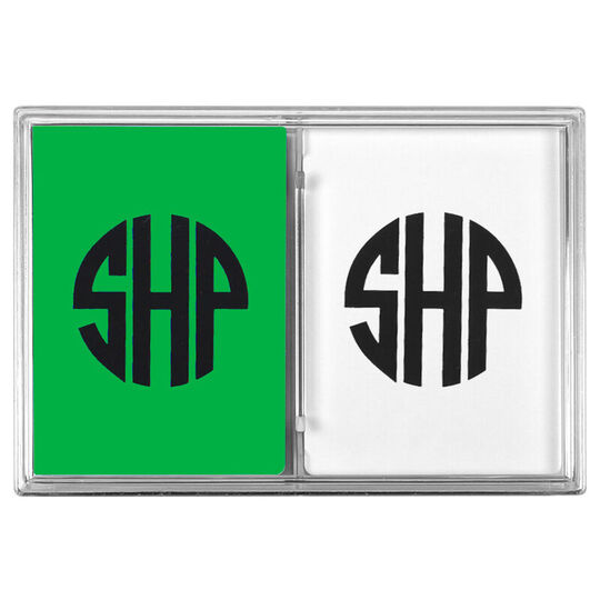 Rounded Monogram Double Deck Playing Cards